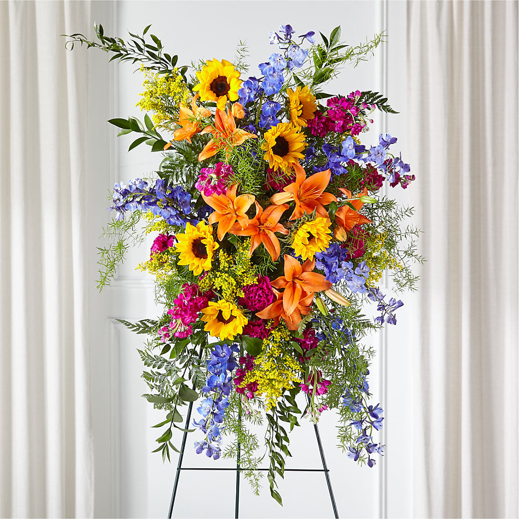 Sunlit Memories Standing Spray (Standard) –  Isbill Floral Gallery, Cleveland TN